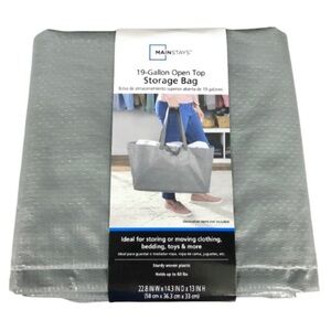 🧲$5🧲 NEW MAINSTAYS Heavy Duty Open Top Storage Bag Gray 19 Gallon, 1 Bag